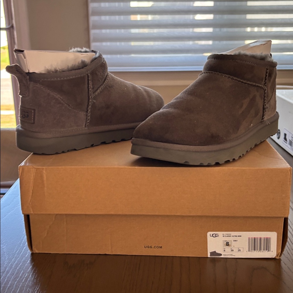 UGG Dark Grey Cozy Ankle length Slip-On Boots